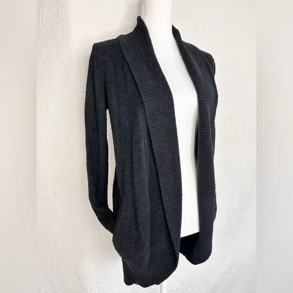 Barefoot Dreams Cardigan Cozy Chic Lite Circle Cardi Black Size Small - Picture 9 of 16